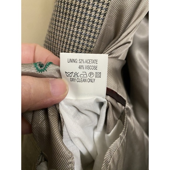Vintage Alexander Julian Classics Blazer 48R Gray Herringbone Silk Wool Linen - Picture 14 of 16